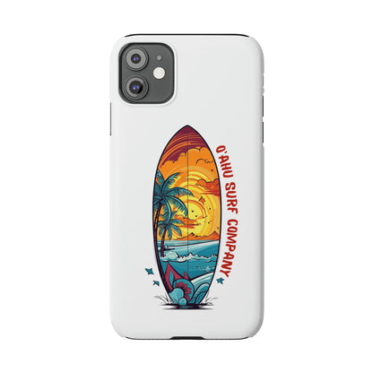 O'ahu Surf Company Tropical Surfboard iPhone Slim Case. Colorful Hawaii surfboard iphone case.