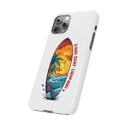 O'ahu Surf Company Tropical Surfboard iPhone Slim Case. Colorful Hawaii surfboard iphone case.