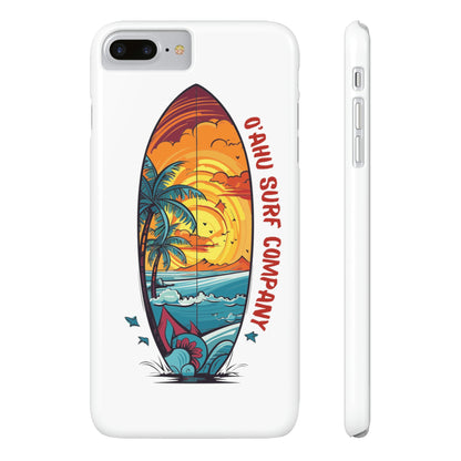 O'ahu Surf Company Tropical Surfboard iPhone Slim Case. Colorful Hawaii surfboard case. iPhone 7 Plus, iPhone 8 Plus Slim