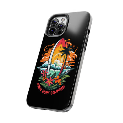 O'ahu Surf Company Tropical Surfboard iPhone Tough Case. Colorful Hawaii surfboard iphone case.