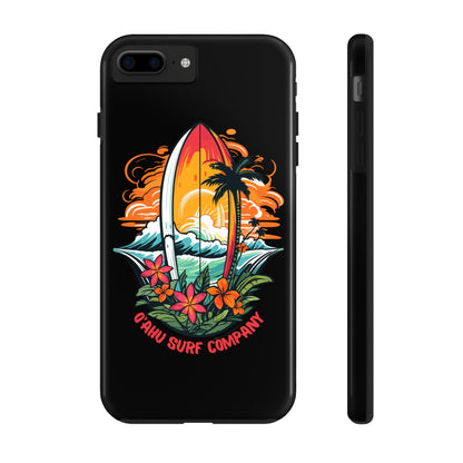 O'ahu Surf Company Tropical Surfboard iPhone Tough Case. Colorful Hawaii surfboard iphone case. iPhone 7 Plus, iPhone 8 Plus