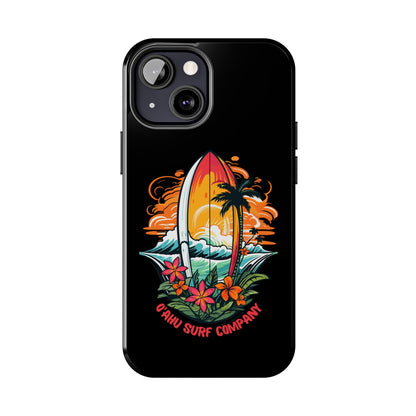 O'ahu Surf Company Tropical Surfboard iPhone Tough Case. Colorful Hawaii surfboard iphone case.