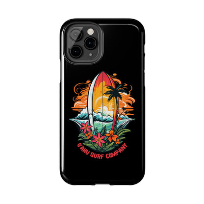 O'ahu Surf Company Tropical Surfboard iPhone Tough Case. Colorful Hawaii surfboard iphone case.