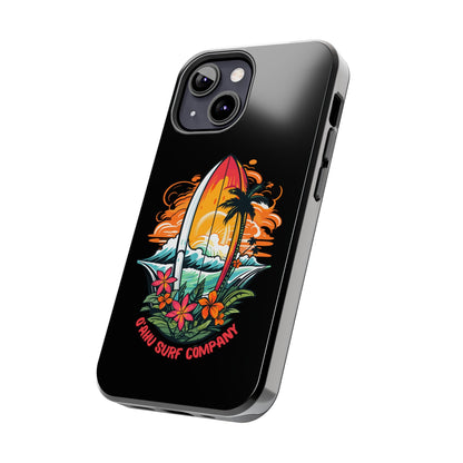 O'ahu Surf Company Tropical Surfboard iPhone Tough Case. Colorful Hawaii surfboard iphone case.