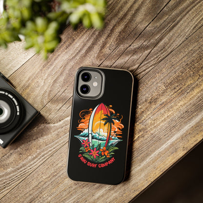 O'ahu Surf Company Tropical Surfboard iPhone Tough Case. Colorful Hawaii surfboard iphone case.