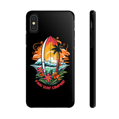 O'ahu Surf Company Tropical Surfboard iPhone Tough Case. Colorful Hawaii surfboard iphone case. iPhone X