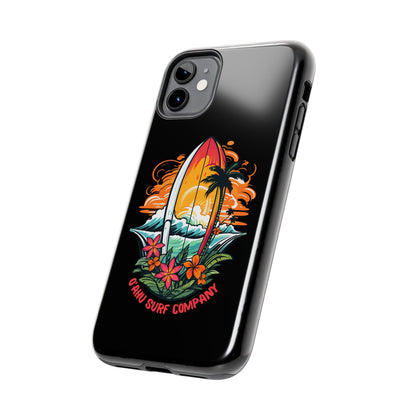 O'ahu Surf Company Tropical Surfboard iPhone Tough Case. Colorful Hawaii surfboard iphone case.