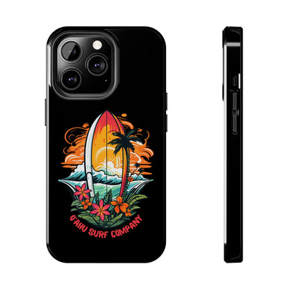 O'ahu Surf Company Tropical Surfboard iPhone Tough Case. Colorful Hawaii surfboard iphone case. iPhone 13 Pro