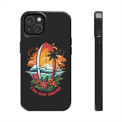 O'ahu Surf Company Tropical Surfboard iPhone Tough Case. Colorful Hawaii surfboard iphone case. iPhone 14