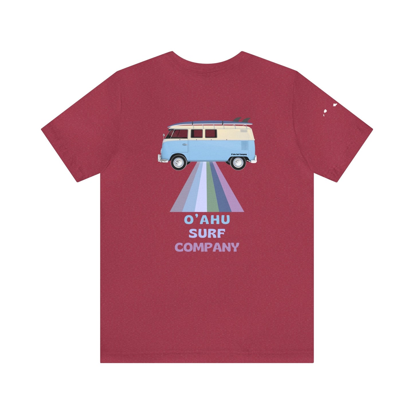 O'ahu Surf Company VW Bus Hawaii Islands T-shirt - Heather Raspberry