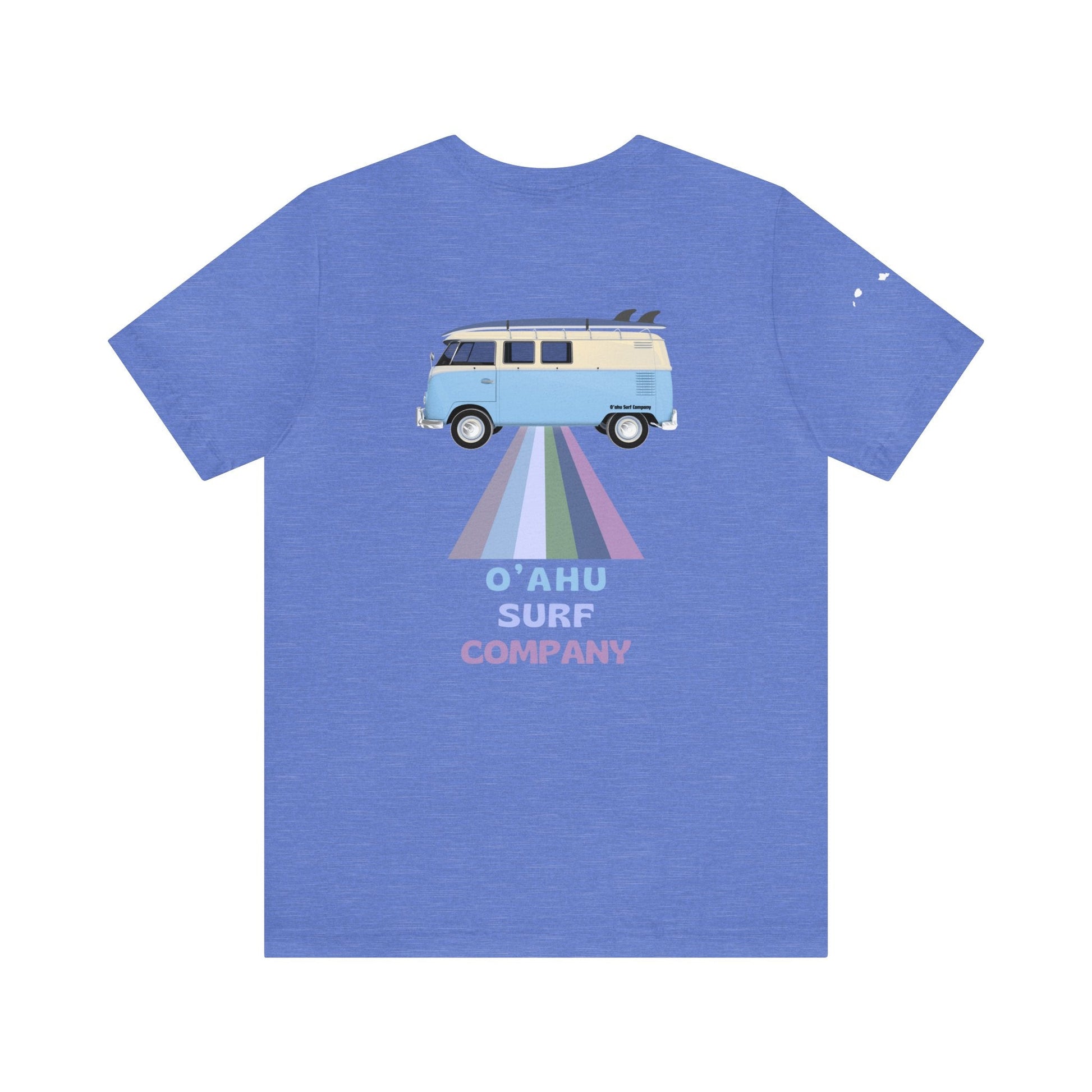 O'ahu Surf Company VW Bus Hawaii Islands T-shirt - Heather Columbia Blue