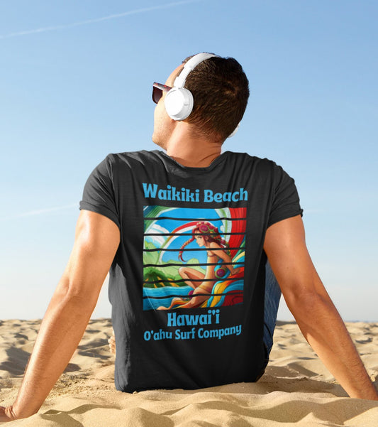 O'ahu Surf Company Waikiki Beach Hawaii Anime T-shirt - O'ahu Surf Company