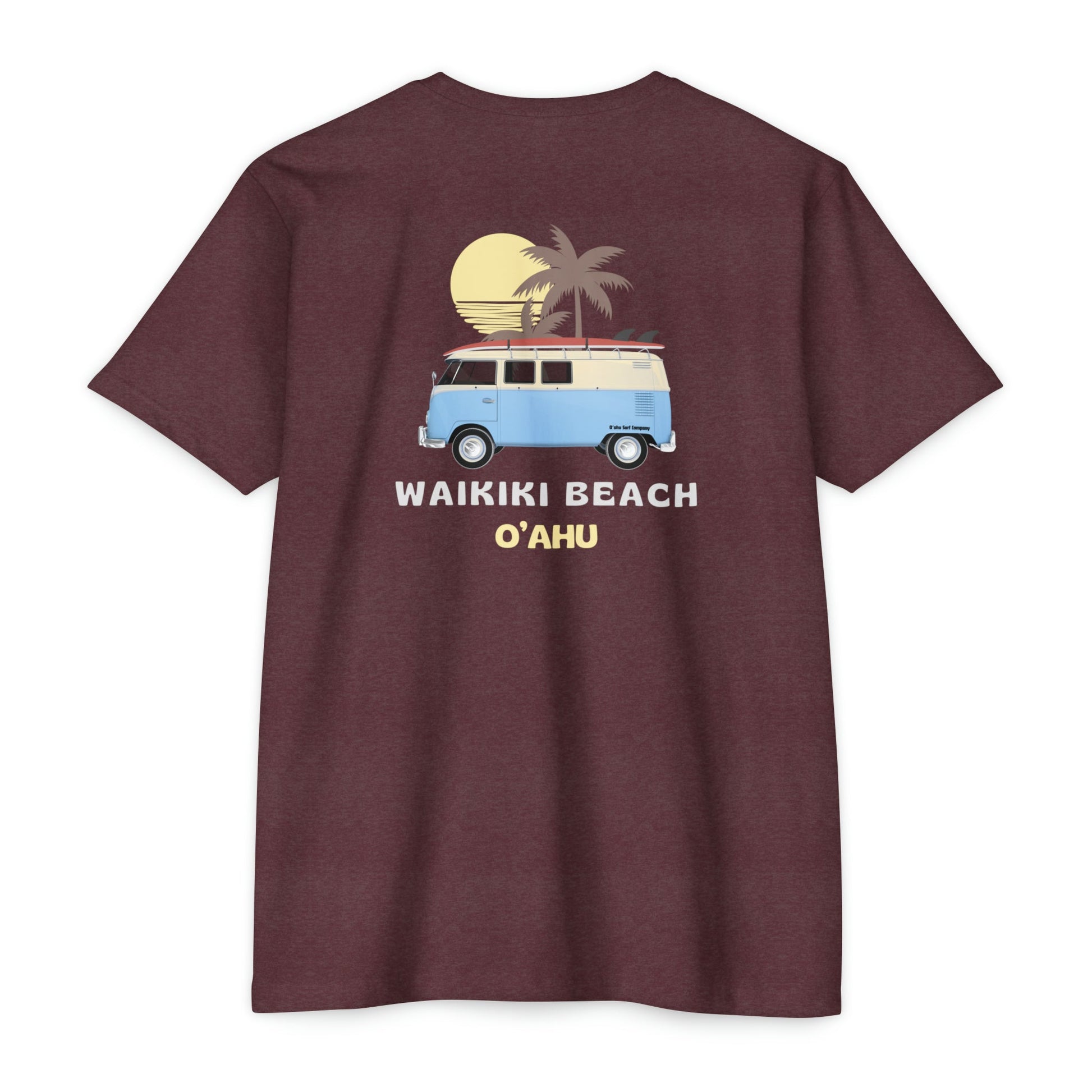 O'ahu Surf Company Waikiki Beach Hawaii VW Bus T-shirt - O'ahu Surf Company