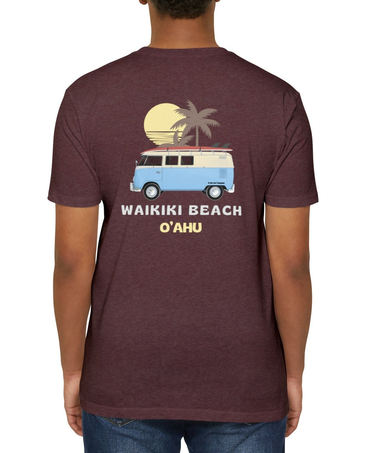 O'ahu Surf Company Waikiki Beach Hawaii VW Bus T-shirt - O'ahu Surf Company