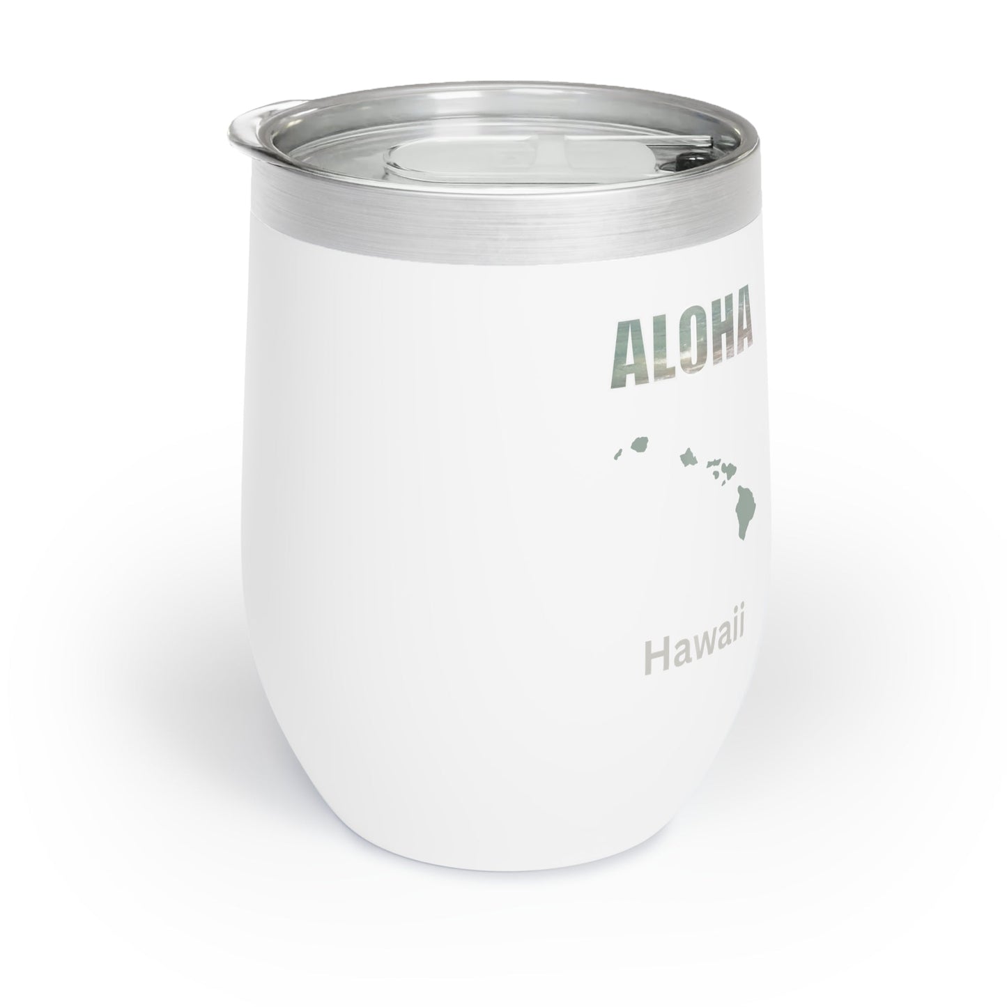 O'ahu Surf Company Wine Tumbler. White wine cup. Great for outdoors to keep your drinks cold. Hawaiian island aloha design.