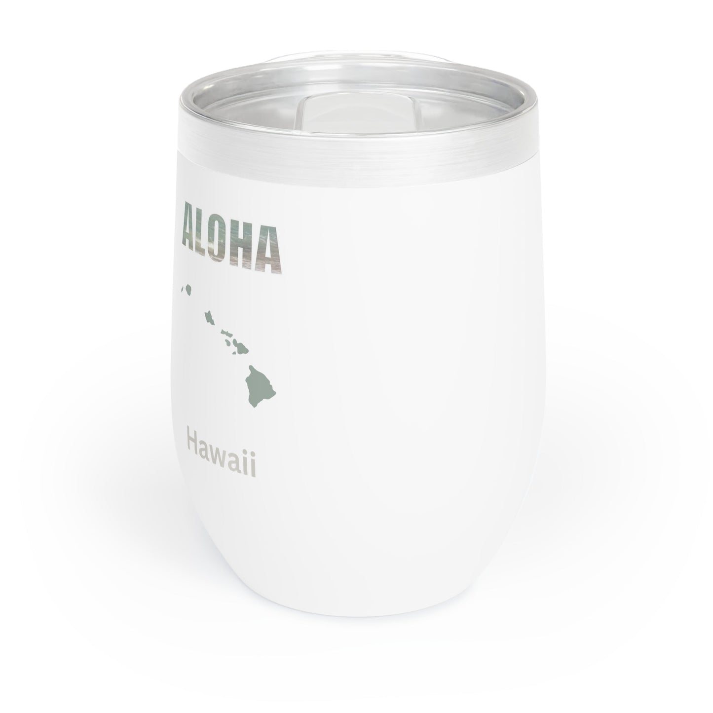 O'ahu Surf Company Wine Tumbler. White wine cup. Great for outdoors to keep your drinks cold. Hawaiian island aloha design.