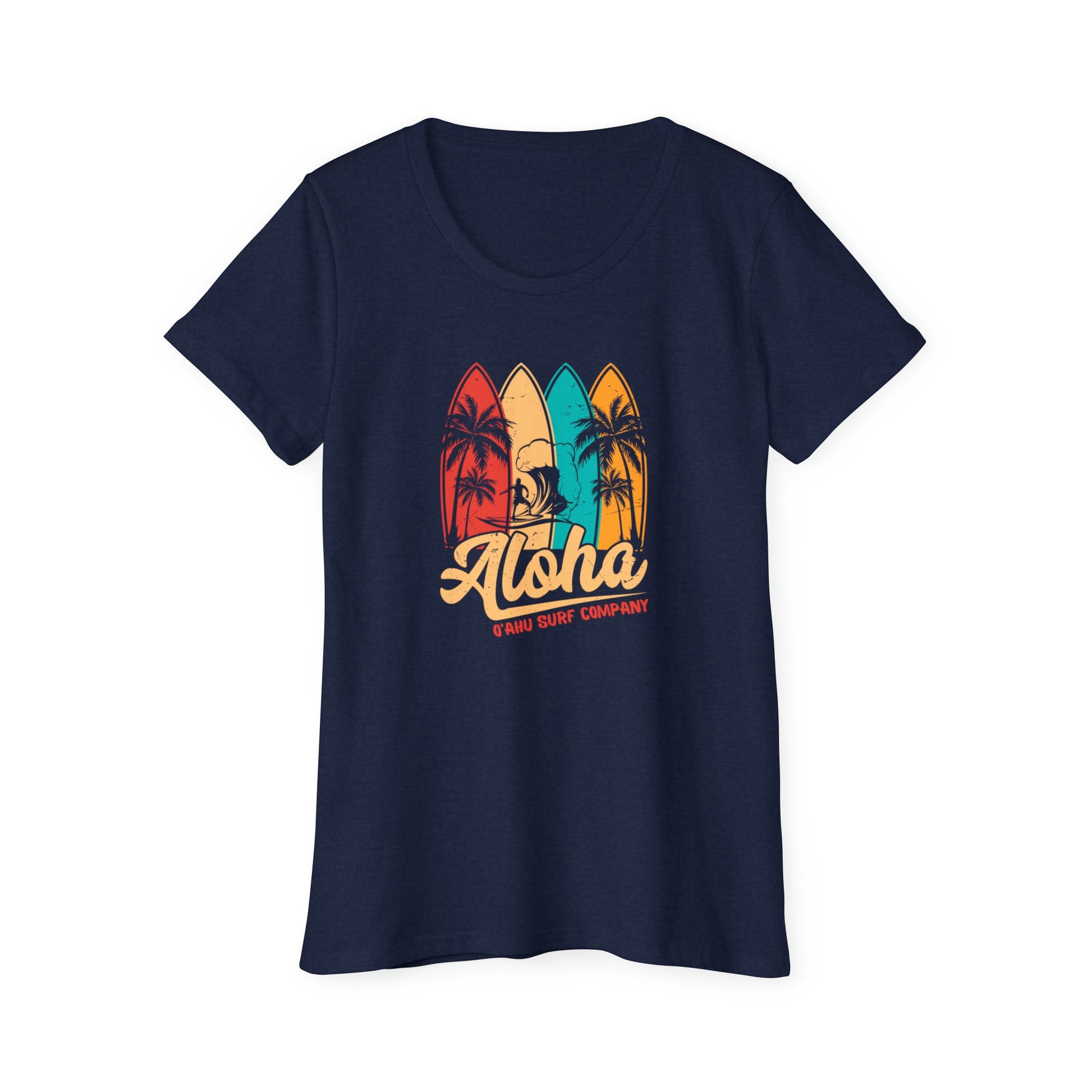 O'ahu Surf Company Women's Aloha Surfboard T-Shirt - O'ahu Surf Company