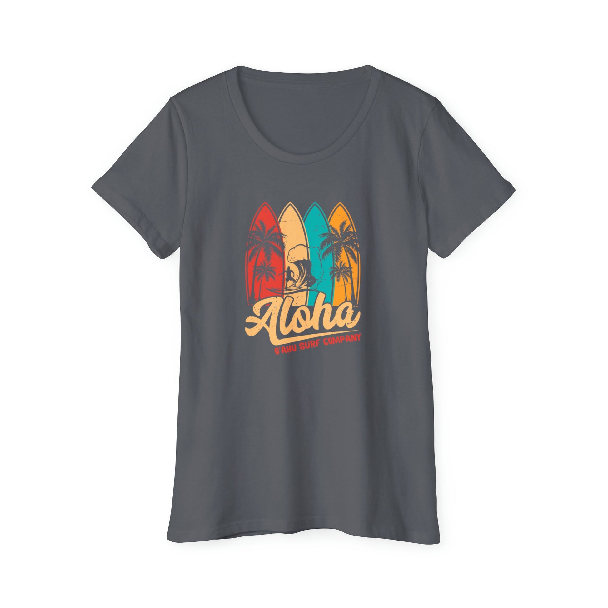 O'ahu Surf Company Women's Aloha Surfboard T-Shirt - O'ahu Surf Company