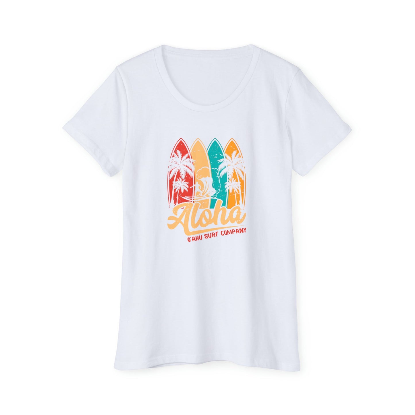 O'ahu Surf Company Women's Aloha Surfboard T-Shirt - O'ahu Surf Company