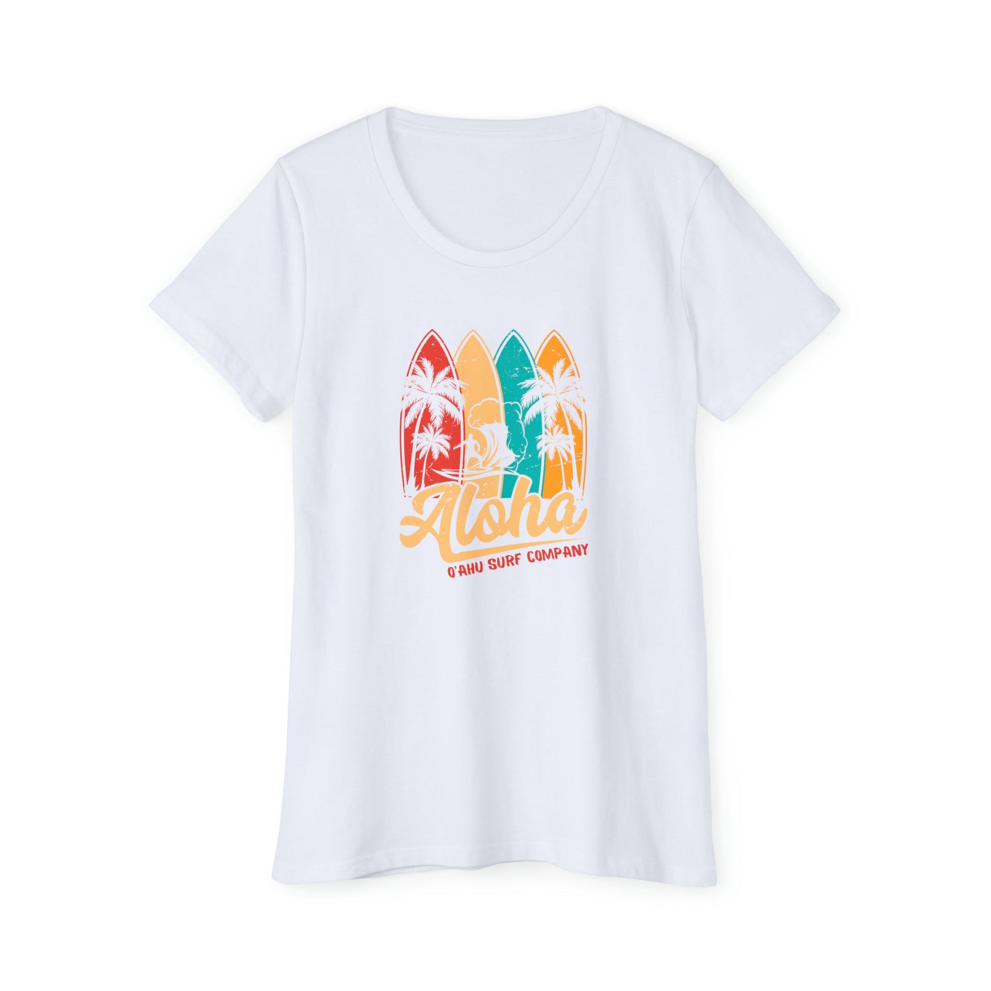 O'ahu Surf Company Women's Aloha Surfboard T-Shirt - O'ahu Surf Company