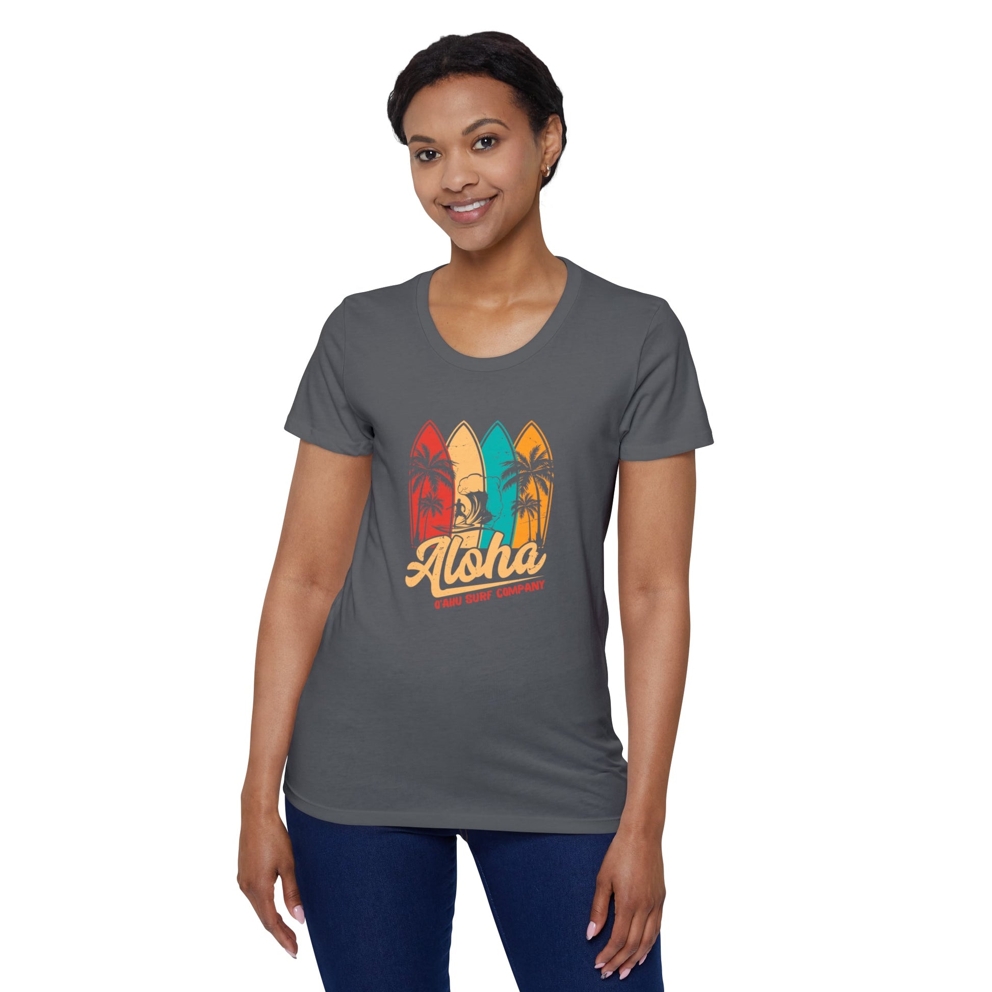 O'ahu Surf Company Women's Aloha Surfboard T-Shirt - O'ahu Surf Company