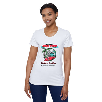 O'ahu Surf Company Women's Skeleton Surfing T-Shirt - O'ahu Surf Company