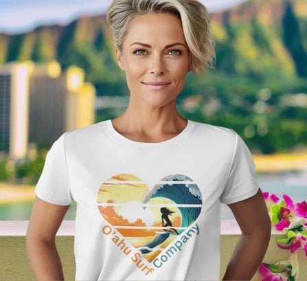 O'ahu Surf Company Women's Surfer Heart T-shirt - O'ahu Surf Company