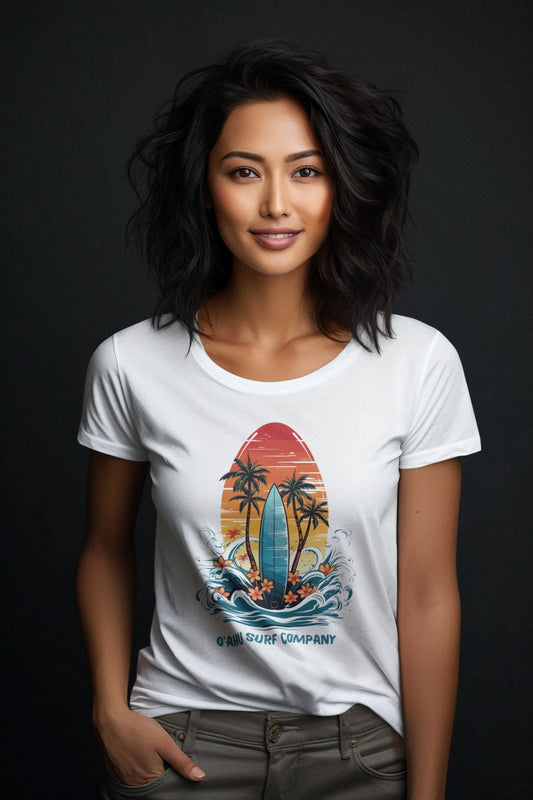 O'ahu Surf Company Women's Tropical Surf T-Shirt - O'ahu Surf Company