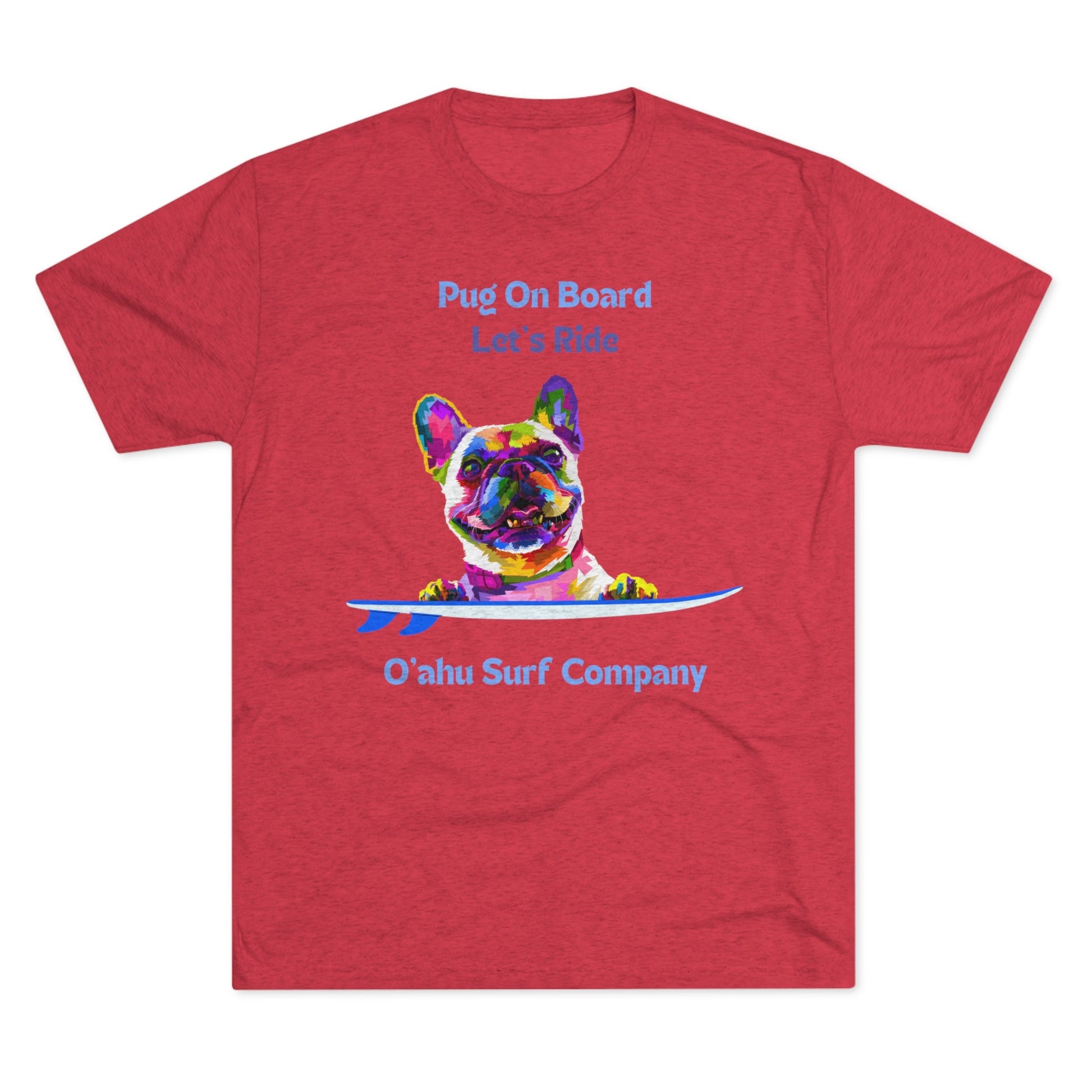 Pug On Board Dog T-shirt | Oahu Surf Company - O'ahu Surf Company