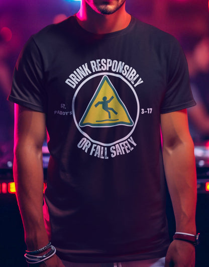 St. Patricks Day Drink Responsibly Fall Safely T-Shirt - O'ahu Surf Company